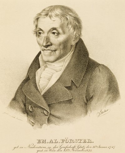 Portret van Emanuel-Aloys Forster (1748-1823), componist en leraar contrapunt door Josef Eduard Teltscher