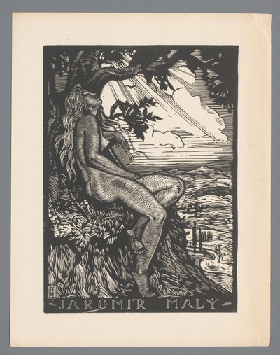 Ex libris van Jaromír Malý door Josef Hodek