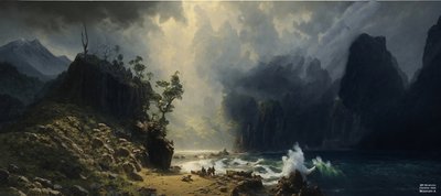 JJM recreëert Bierstadt-A: Puget Sound aan de Pacifische kust door Josef Johann Michel