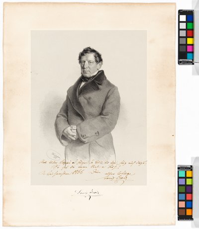 Alois (Louis) Grois (1809-1874), zanger, acteur door Josef Kriehuber