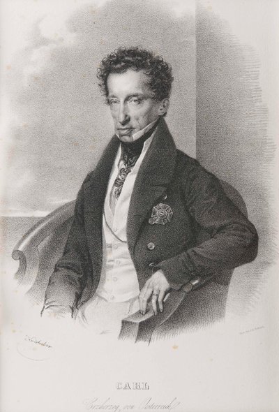 Aartshertog Karel van Oostenrijk 1771-1847, Hertog van Teschen door Josef Kriehuber