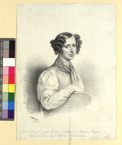 Mevrouw Alosia Passini, geboren Forstner door Josef Kriehuber