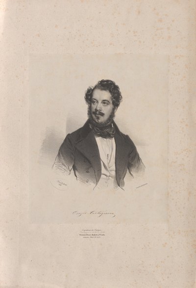 Portret van de Operazanger Giovanni Orazio Cartagenova 1800-1841, 1838 door Josef Kriehuber
