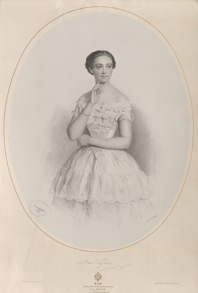 Portret van de ballerina Marie Taglioni 1804-1884, 1853 door Josef Kriehuber