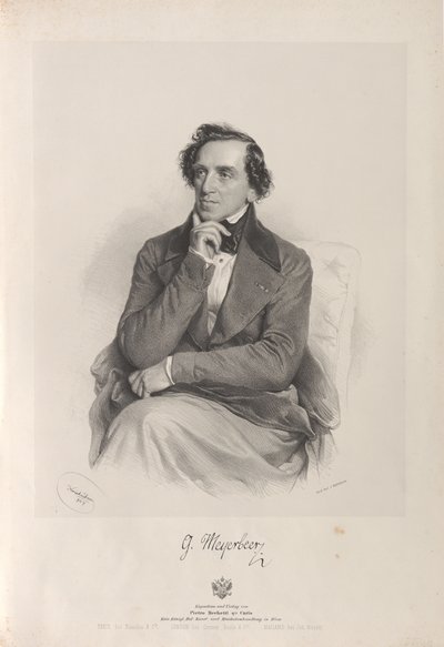 Portret van de componist Giacomo Meyerbeer door Josef Kriehuber