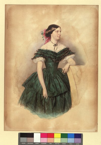Violetta von Schmerling, getrouwde naam Bienerth door Josef Kriehuber