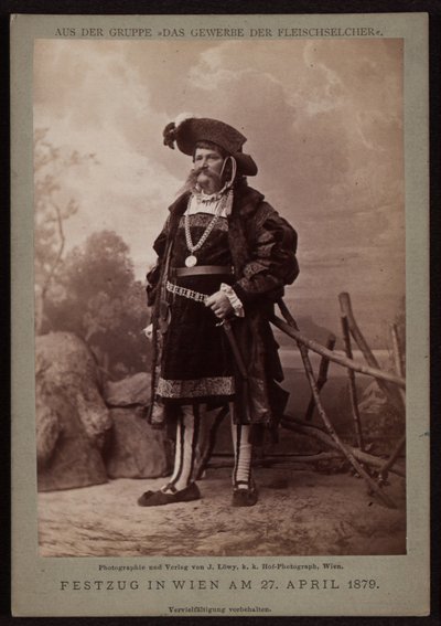 Jos. Ullmann, slager, tijdens de Makart-optocht van 1879 door Josef Löwy
