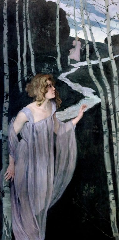 Elf bij de beek, 1888-1889 door Josef Maria Auchentaller