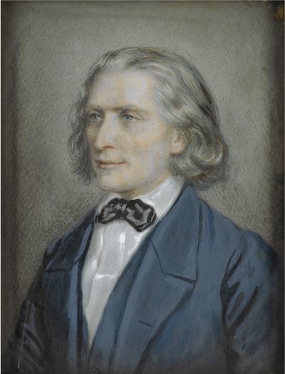 Portret van Franz Liszt 1811-1886, 1856 door Josef Nikolaus Kriehuber