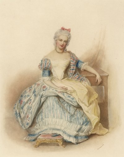 Portret van Prinses Caroline Lobkowitz, geboren Gravin Wrbna door Josef Nikolaus Kriehuber