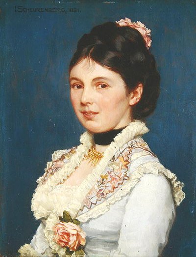 Portret van een Dame door Josef Scheurenberg