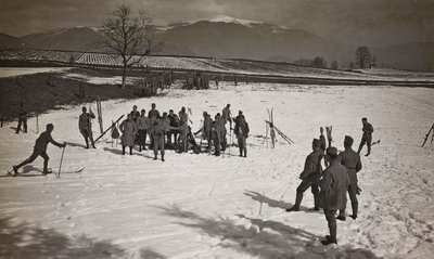 Album "Meine weltkriegs - Erinnerungen South-West Front (Karinthië, Italië, Zuid-Tirol) 31/03/1915-12/11/1918 - Josef Zohles Wenen": soldaten op ski
