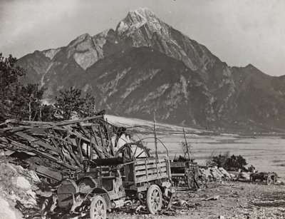 Album "Meine weltkriegs - Erinnerungen South-West Front (Karinthië, Italië, Zuid-Tirol) 31/03/1915-12/11/1918 - Josef Zohles Wien": aan de rivier Tagliamento door Josef Zohles