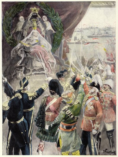Karakter van Koningin Victoria: Suprematie (kleur litho) door Joseph (after) Finnemore