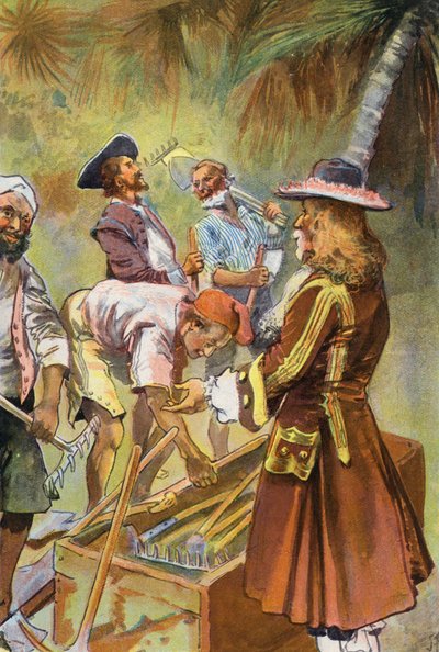 Robinson Crusoe: Ik gaf elke man een spade door Joseph (after) Finnemore