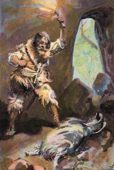 Robinson Crusoe: Ik zie een oude bok door Joseph (after) Finnemore