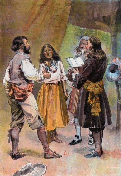Robinson Crusoe: Huwelijk van Will Atkins door Joseph (after) Finnemore