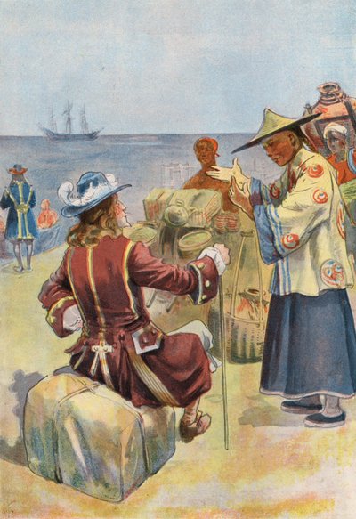 Robinson Crusoe: Handel drijven met Chinese kooplieden door Joseph (after) Finnemore