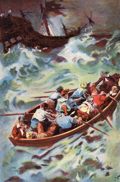 Robinson Crusoe: We verlaten het wrak door Joseph (after) Finnemore