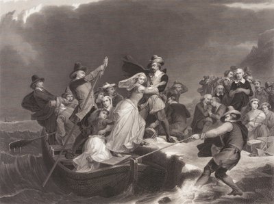 De Pelgrims Landen bij Plymouth Rock in 1620 door Joseph Andrews