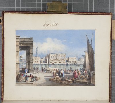 Venetië, geplakt in de titelpagina van Thomas Moodys Journal of a tour through Switzerland and Italy, 1822 door Joseph Axe Sleap