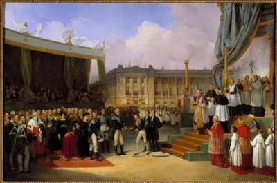 Karel X legt de eerste steen van het monument ter nagedachtenis aan Lodewijk XVI op 3 mei door Joseph Beaume