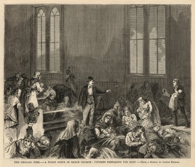 Een nachtscène in Grace Church door Joseph Becker