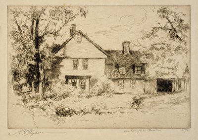 Op Deerfield Street (Oud huis op Deerfield) door Joseph C. Claghorn