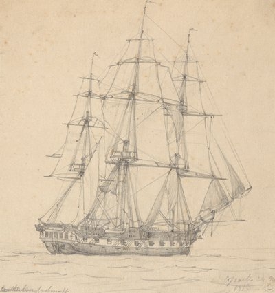 Enkele Fregat, Achtersteven Vooruit 1813 door Joseph Cartwright
