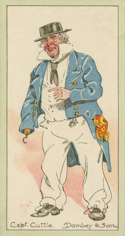 Captain Cuttle, Dombey  Son (kleurenlitho) door Joseph Clayton (1856-1937) (after) Clarke