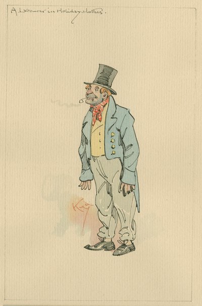 Een arbeider in feestkleding, ca. 1920s door Joseph Clayton Clarke