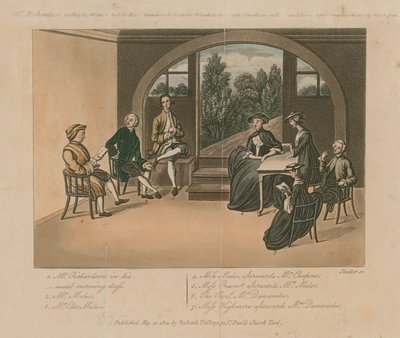 De heer Richardson leest het manuscript van Charles Grandison in 1751 door Joseph Constantine Stadler