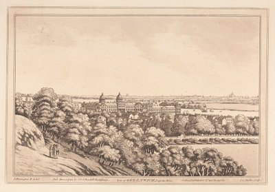 Uitzicht op Greenwich en de rivier door Joseph Constantine Stadler