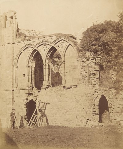 Easby Abbey. De Refter, 1850s door Joseph Cundall
