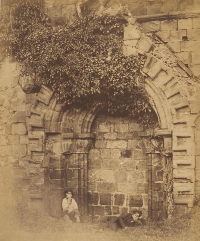 Kirkstall Abbey. Deur aan de noordzijde, 1850s door Joseph Cundall
