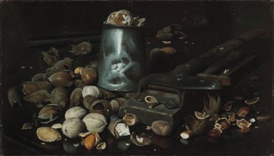 Stilleven met blik en noten, c.1886 door Joseph Decker