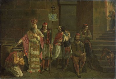 De laatste verdedigers van Missolonghi door Joseph Denis Odevaere