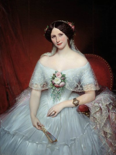 Portret van Madame Pouchet, vrouw van dokter Archimede Pouchet door Joseph Desire Court
