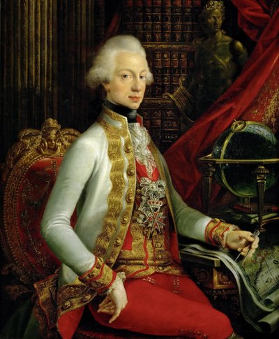 Grootvorst Ferdinand III van Toscane 1769-1824 zittend in zijn bibliotheek, 1797 door Joseph Dorffmeister
