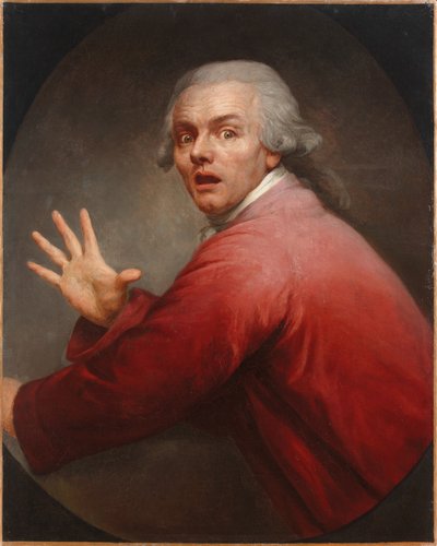Zelfportret als een verraste en angstige man door Joseph Ducreux