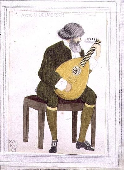 Portret van Arnold Dolmetsch door Joseph Edward Southall