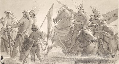 Teutonen trekken ten strijde door Joseph Eugen Hörwarter