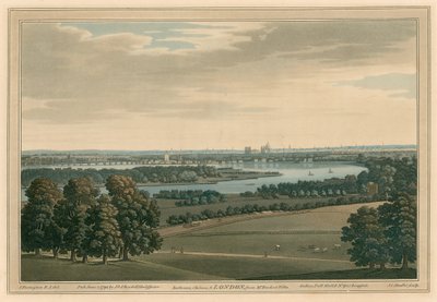 Battersea, Chelsea en Londen, vanaf de villa van Mr Rucker door Joseph Farington