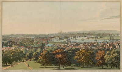 Uitzicht op Londen vanuit Greenwich Park door Joseph Farington