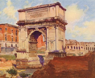 Rome: Het Forum, De Boog van Titus, Het Colosseum door Joseph Felix Bouchor