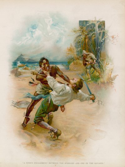 Illustratie voor Robinson Crusoe door Joseph Finnemore