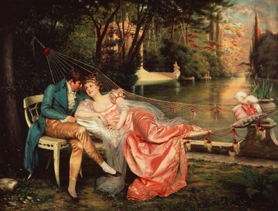 Flirt (olieverf op doek) door Joseph Frederick Charles Soulacroix