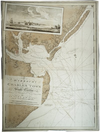 De Haven van Charlestown [Charleston] in South Carolina, 1780 door Joseph Frederick Wallet DesBarres