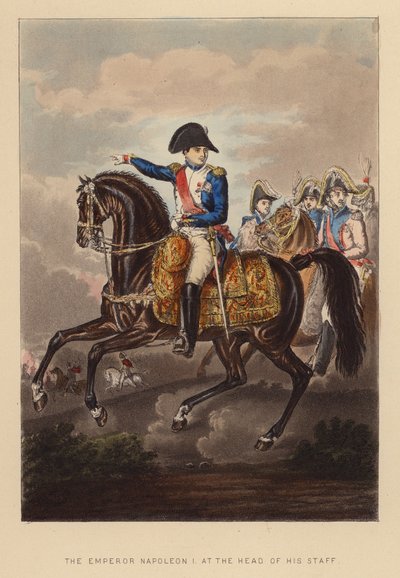 Keizer Napoleon I aan het hoofd van zijn staf door Joseph Grego