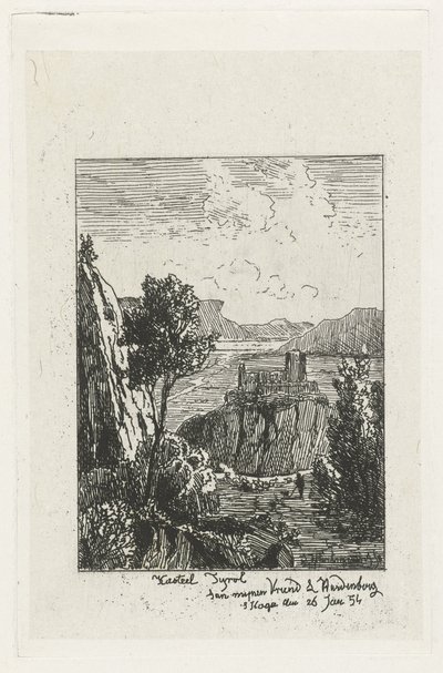 Kasteel op een rots door Joseph Hartogensis